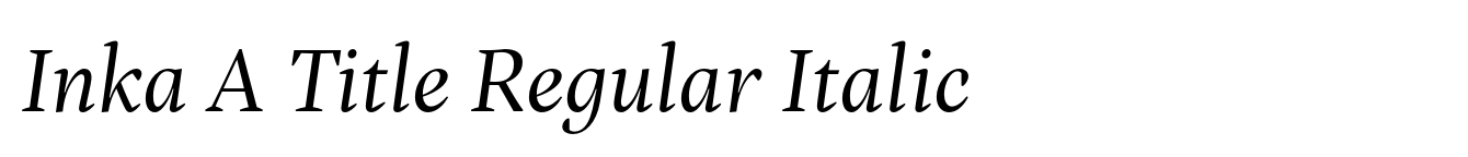 Inka A Title Regular Italic image